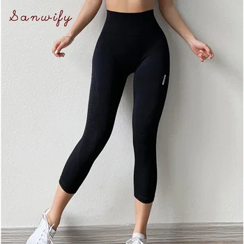 Zhangyunuo Yoga Sportivă Scurt Jambiere Talie Mare Sport Purta De Fitness Pentru Femei Sport Trunchiate Strâns Fete Slim Active Wear