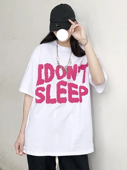 Femei T Shirt Harajuku Goth Punk Scrisoare De Imprimare De Top De Vara Cu Maneci Scurte Plus Dimensiune Tee Supradimensionat Tricou Haine De Sex Feminin Streetwear