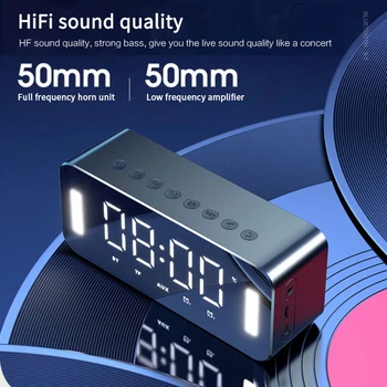 Multifuncțional Ceas cu Alarmă fără Fir Bluetooth Boxe Lumina de Noapte Ceas Electronic Digital Radio FM Ceas de Masa