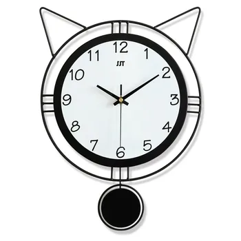 40X29CM de Vânt Nordic Ceas de Perete Creative Ceas de Perete Home Moda de Desene animate Pisica Ureche Ceas pentru Camera de zi Bucatarie Decor