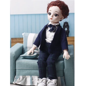 Bjd Baby Doll 30cm Set Complet Papusa Cap Jucarii Pentru Fete De 12 Articulații Mobile Papusa Cu Haine Ochii 3D Jucarii Cadouri de Moda