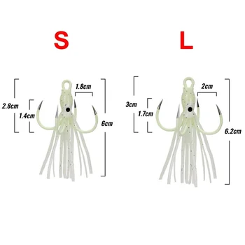 Momeală De Pescuit Strălucire Noapte Cameră Cu Patru Paturi Cârlig Luminos Squid Octopus Momeală Artificială Cârlig De Pescuit De Apă Sărată Atrage Jiguri
