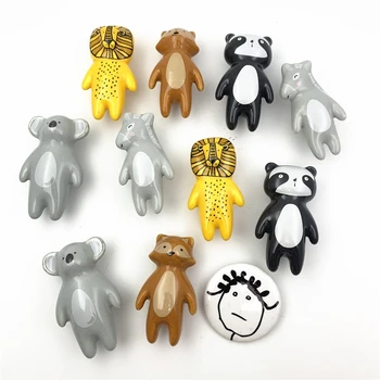 LCH Ceramice Desene animate Buton Regele Leu Panda Fox Koala Măgar în Formă de Hardware Sertar Mânere pentru Copii/pentru Copii