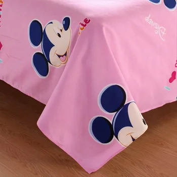Disney 4buc Set de lenjerie de Pat Drăguț Mickey Minnie Mouse Fete Baieti Twin Queen Carpetă Acopere fețe de Pernă Flatsheet de 1.2 m, 1.5 1.8 m Pat