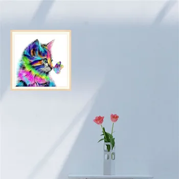 5D diamant pictura full diamond floare nouă pisică diamond mozaic broderie decor decor acasă