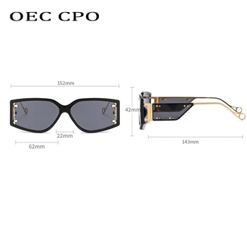 OEC CPO Epocă Pătrat ochelari de Soare Femei de Moda Noua Rame Mici Nit ochelari de Soare Barbati Nuante Ochelari Ochelari de vedere Femei UV400