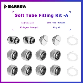 BARROW Montarea Kit Set de tub Moale,10*13,10*16 mm, tub de montaj la 90 de grade, Plug, Pentru Calculatorul de Răcire cu Apă,BA-STKA