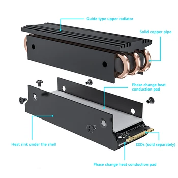 Aliaj de aluminiu Cooler de Siguranță M. 2 SSD Radiator Radiator Calculator de uz Casnic Piese pentru NVME M. 2 2280 Solid state Drive