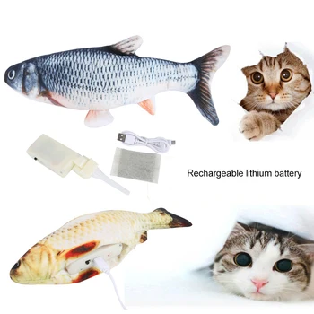 Flop Pește În Mișcare Jucarie De Plus Cu Lumina Si Sunet Realist Flop Pește Wiggle Pește Jucării Mișcare Pisoi Jucarie Pisica Accesorii