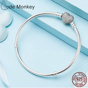 CodeMonkey Vânzare Fierbinte Argint 925 Inima Brățară a se Potrivi Design Original Farmecul Margele DIY Bijuterii Cadouri Pentru Femei CMC906