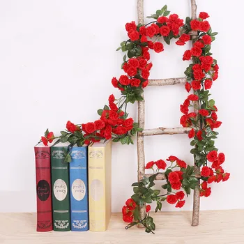 1 Buc Trandafiri de Mătase Vița-de-vie cu Frunze Verzi Pentru Acasă Decorare Nunta Fals frunze diy pun ghirlande Flori Artificiale