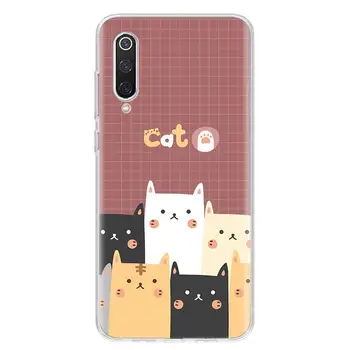 Pisica Drăguț Artă Telefon Caz pentru Xiaomi Note 10 Km 11 9 8 CC9 5X 6X A1 A2 A3 9T 10T Lite Pro Poco F1 X3 NFC F3 Acoperi Coque