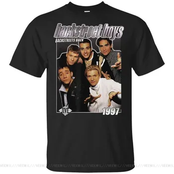 Vintage 90 Muzica LUI Backstreet Boys 1997 Topuri Tricou Tricou Fanii Negru Pentru Barbati Femei T-Shirt Vara O Gât Topuri