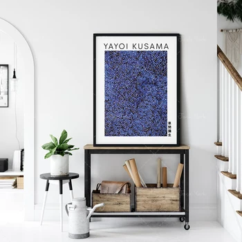 Yayoi Kusama Infinity Plase Albastru, Yayoi Kusama Expoziție Poster Poster,Arta Japoneză, Muzeul De Imprimare,Arta Abstractă, De Perete Moderne,Hom