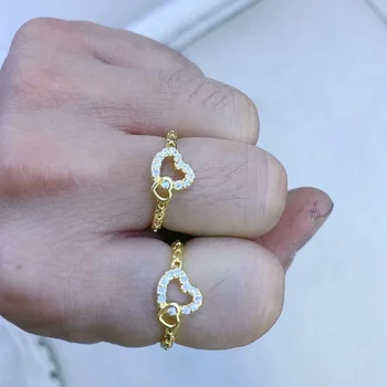 10buc Placat cu Aur cu cubic zirconia CZ Inima Zâmbet Luna de Ochi Fluture Geometrice inele pentru femei bijuterii de moda Pentru Femei