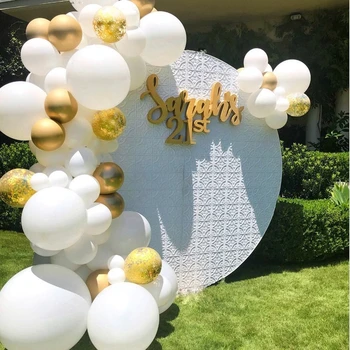 126pcs/Set alb Mat Metalic de Aur ghirlanda baloane arcada kit baby shower nunta petrecere de ziua Chrome Balon de Decorare pentru copii
