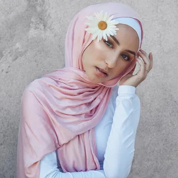 Eșarfă American eșarfă femeie cu culoare pură Jersey Hijab Modale văl musulman hijab fata folie șal femeile musulmane culoare solidă