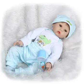 55CM populare Bebe renăscut papusa baiat baby silicon papusa jucării viu, real soft touch pluș copil nou-născut cadou