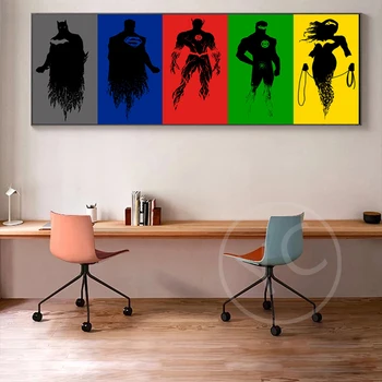 Marvel Avengers Abstract Poster cu Batman, Spider-man, Căpitanul America de Arta de Perete Panza Pictura Imagine pentru Camera de zi Decor Acasă