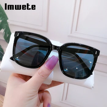 Imwete Clasic Pătrat ochelari de Soare Femei Supradimensionat ochelari de soare Barbati Vintage Negru Ochelari de Soare Nuante Colorate UV400 Ochelari de cal