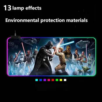 Copilul Yoda Star Wars Lumină LED-uri Gaming Mouse Pad RGB Capac Tastatură Non-Alunecare de Cauciuc de Bază de Calculator Covor Birou Mat PC Joc Mouse-ul Pa