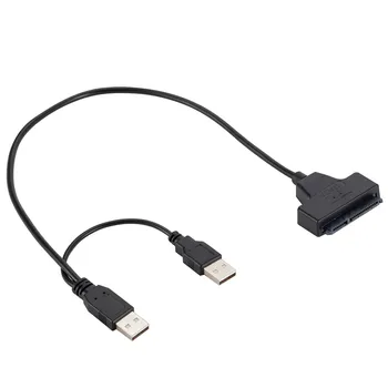 USB 2.0 SATA 7+15Pin La USB 2.0 Cablu Adaptor Pentru 2.5 HDD Laptop Hard Disk Driver9 480Mbps Hard Disk SATA Cablu