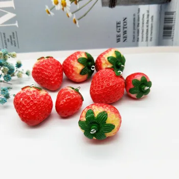 10buc/pack Mari și Mici 3D de Fructe Capsuni Farmecele de Rășină Pandantiv Cercei DIY Moda Bijuterii Accesorii Bijuterii