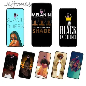African, Afro Melanina Poppin Fată de culoare neagră Telefon Caz Coca Pentru Samsung Galaxy S5 S6 S7 S8 S9 S10 S10e S20 edge plus lite