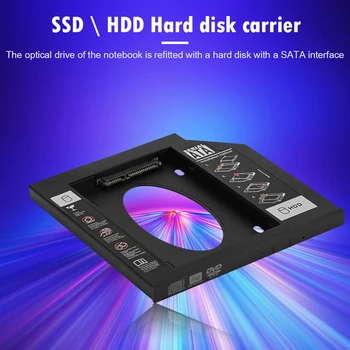 Al 2-lea HDD Caddy 2.5 inch 9.5 mm SATA HDD SSD Hard Disk Caz Cabina pentru Laptop PC CD-ROM DVD-ROM-ul Optic Bay