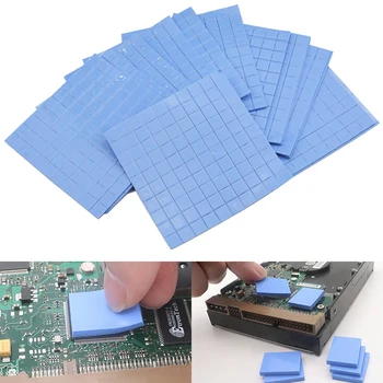 100Pcs 10*10*0.5mm Thermal Pad GPU CPU Heatsink Cooling Conductive Silicone Pad