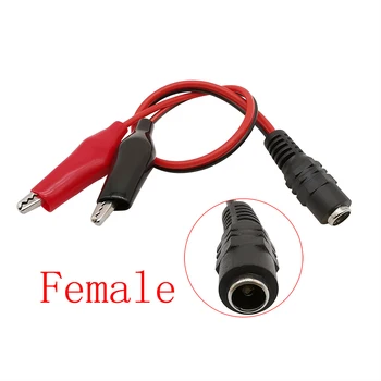5.5 x 2.1 mm DC Feminin Conector de Cablu 5.5*2.1 mm Mufa de Alimentare DC la Aligator Clipuri Crocodil Electric Clip cu Rosu Negru linie dreaptă