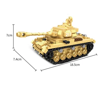 WW2 Militar Seria de al doilea Război Mondial Tiger Tank mai Multe Metode de Asamblare DIY Model de Blocuri Jucarii si Cadouri