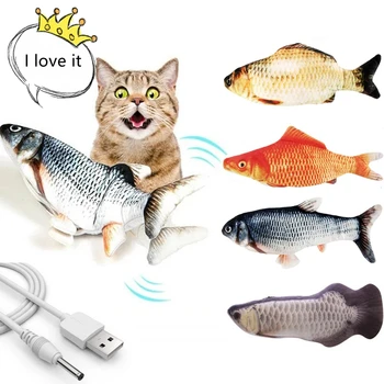 30CM Pisică Jucărie de Pește USB de Încărcare Electrică de Simulare Dans Sărituri în Mișcare Floppy Pește Pisică Jucărie Electronică Guma de Jucărie Dropshiping