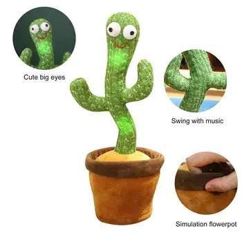 Să cânte și înregistra Cactus Jucărie de Pluș Electronice se Agită Dans jucărie de pluș drăguț Dans Cactus Educație Timpurie de Jucărie Pentru copii