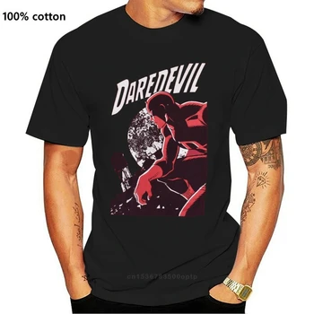 Bărbați Roșu Daredevil Maneci Scurte T-Shirt benzi Desenate Super-Erou M de Înaltă Calitate, Tee Shirt