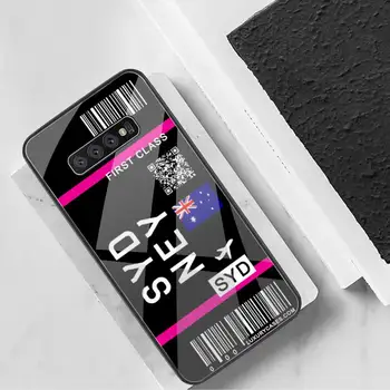 Drăguț PRIMUL BILET de AVION la CLASA Shell Caz de Telefon Sticlă Călită Caz de Telefon Pentru Samsung S20 Plus S7 S8 S9 S10 Plus Nota 8 9 10 Plus
