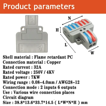 Universal Mini Fast-Cablu Conector Push-in Cutie de Joncțiune 1/3/5/10 Buc/Lot Push-in Cutie de Joncțiune SPL-2/3 Led-uri Conectate Terminale