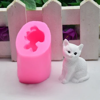 3D DIY Pisica Drăguț în Formă de Silicon Mucegai Mucegai Ciocolata 3D Decorative Sapun Matrite Tort de Decorare Instrumente 2019 New Sosire trimis rapid