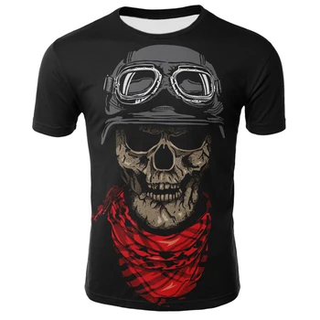 2021 noua moda de vara tricou barbati craniu 3D de imprimare pentru bărbați T-shirt respirabil streetwear liber de imprimare T-shirt pentru bărbați