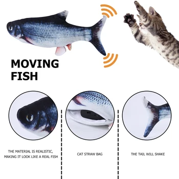 Electric Floppy Pește Pisică Jucărie Realist Flop Pestele Pisica Care se Misca USB Reîncărcabilă de Mișcare Distractive Jucarii Interactive
