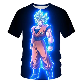 De vară de moda pentru bărbați 3DT tricou POP de culoare solidă stil de îmbrăcăminte liber și confortabil de tineret T shirt de imprimare anime Japonez Goku