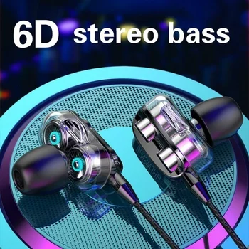 6D Stereo In-Ear cu Fir Căști Impermeabil Sport Inteligent Zgomot ReductionHeadset de 3,5 mm Căști de Înaltă Bass Căști Cu Microfon