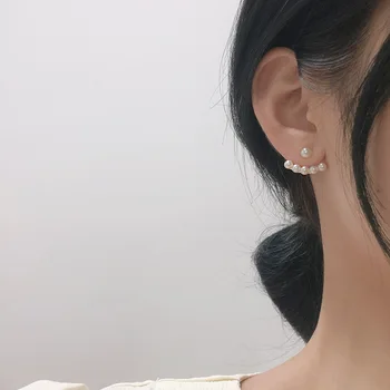 Coreeană Vintage din Metal de Culoare de Aur Perla Naturala Mici Stud Cercei pentru Femeile Chic Fată Simplă de Bijuterii Cadou de Nunta Petrecere