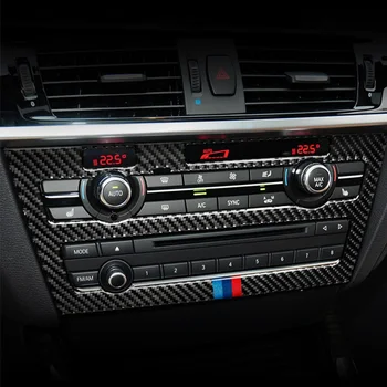 Fibra de Carbon Auto Interior Schimbatorului de Aer Conditionat CD Panou Usa Capac Cotiera Tapiterie Autocolante Accesorii pentru BMW X3 X4 F25 F26