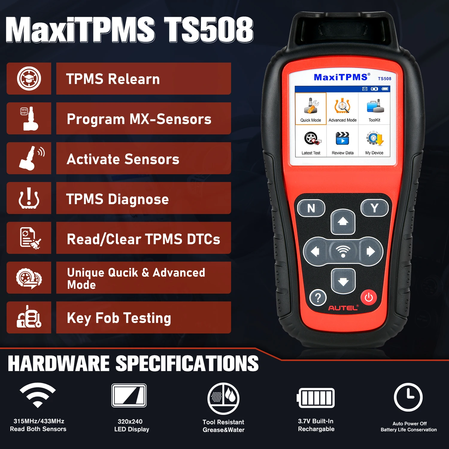 2021 mai Noi Maxiscan MaxiTPMS TS508 TPMS Reinvete Instrument ,Program MX-Senzori Activa/Rememorare a Tuturor Senzorilor, Resetare/Citit/Clar TPMS Codurile de eroare