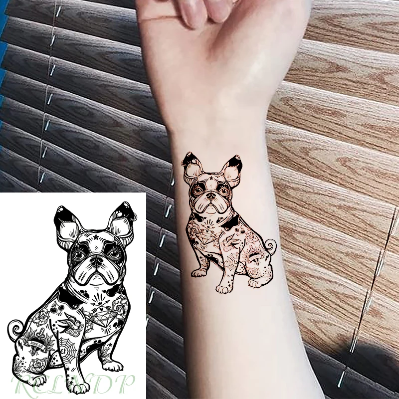 Impermeabil Tatuaj Temporar Autocolant Bulldog Pasăre Sabia Săgeată Diamant Floare Tatuaj Flash Tatuaj Tatuaje False Pentru Barbati Femei Copil