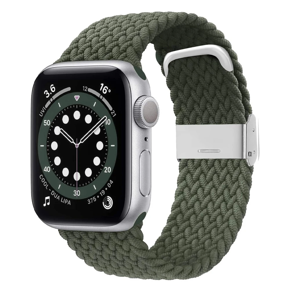 Reglabil Împletite Curea de Ceas pentru Apple Watch 44mm 40mm 38mm 42mm Nailon Elastic Brățară pentru Iwatch 6 5 4 3 Accesorii de Sport