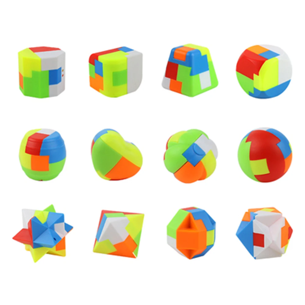 Pune împreună mingi de jucărie multi-forma debloca tip keyfo pandantiv plastic de culoare cutie sferă cilindru cub colaj blocuri
