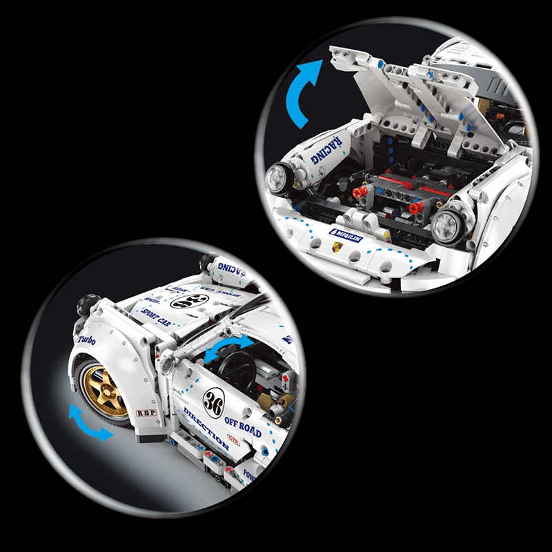 Yeshin QC016 High-Tech 1;8 Jucarii Auto MOC De Motor de Masina de Curse Super Model de Asamblare Blocuri Electric Cărămizi Jucarii Copii