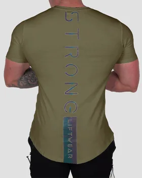 Muscle fitness cu mânecă scurtă rhino vara nou tip T-shirt de sex masculin sportive, de agrement execută exerciții de imprimare color auto-cultivare